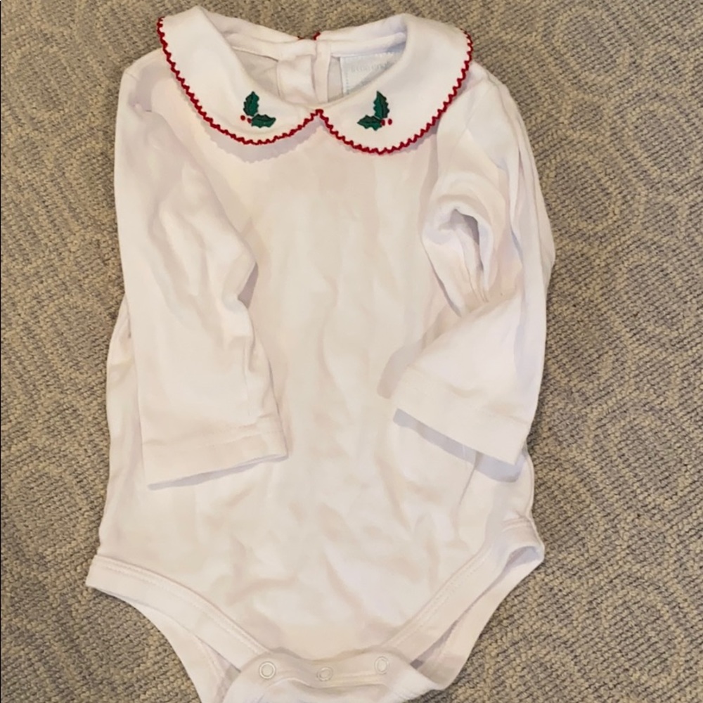 Little English crochet Holly leaves knit onesie